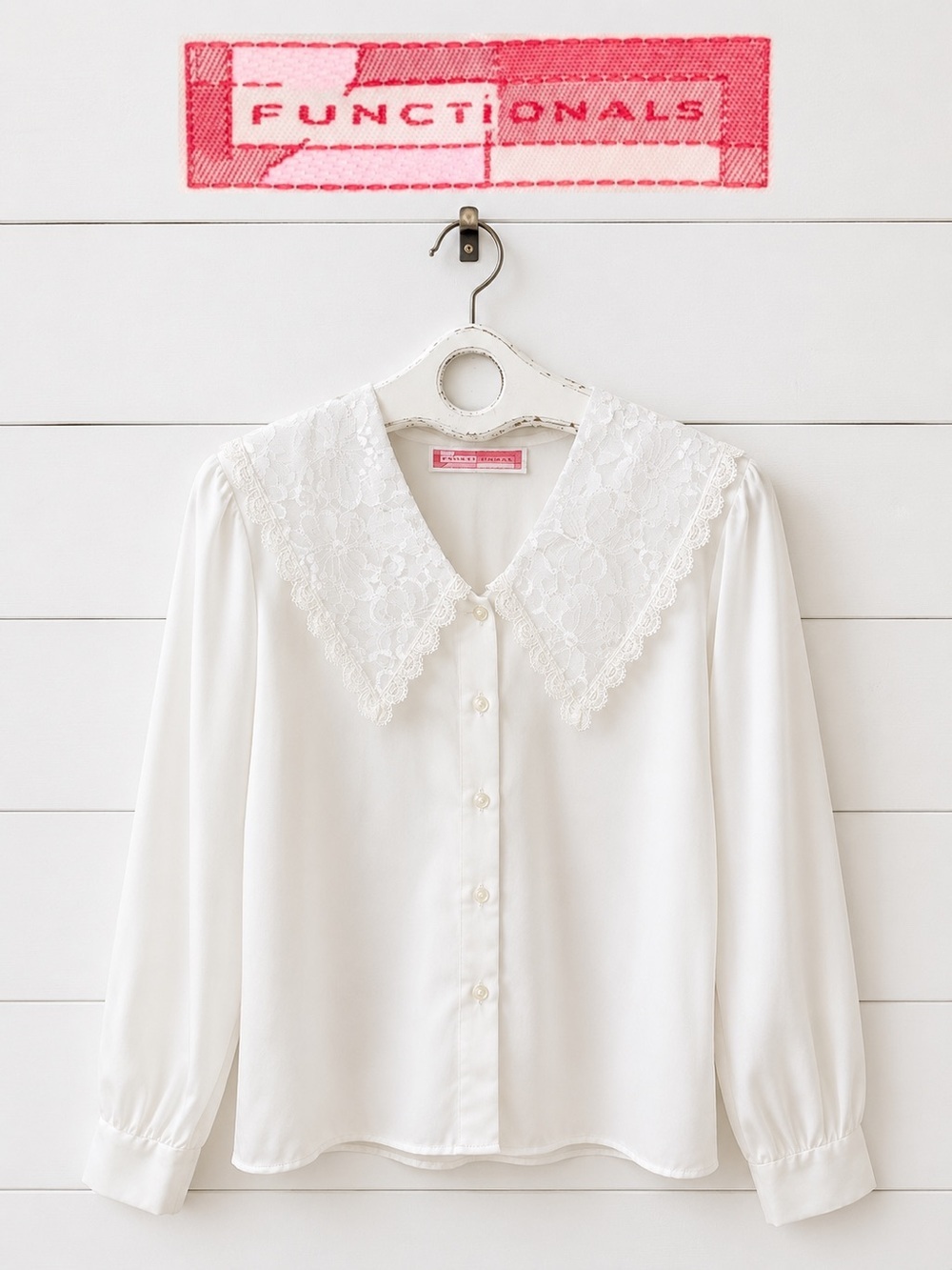 Functionals White Lace Collar Blouse – Estimated Size L